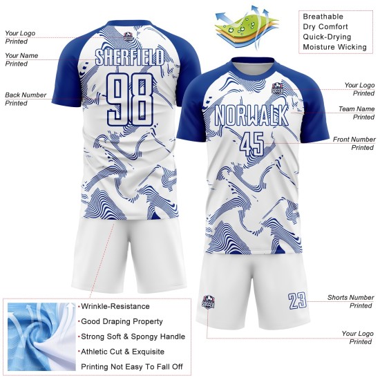 Jersey Soccer Curve White Lines Uniform Custom Sublimation Royal Jersey Soccer Curve White Lines Uniform Custom Sublimation Royal