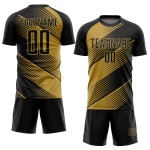 Soccer Gold Old Line Uniform Jersey Black Custom Sublimation Soccer Gold Old Line Uniform Jersey Black Custom Sublimation
