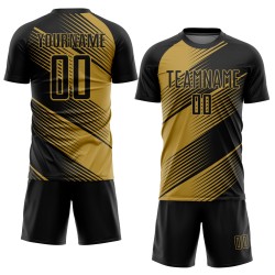 Soccer Gold Old Line Uniform Jersey Black Custom Sublimation Soccer Gold Old Line Uniform Jersey Black Custom Sublimation