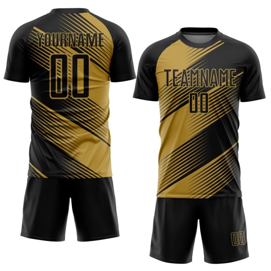 Soccer Gold Old Line Uniform Jersey Black Custom Sublimation Soccer Gold Old Line Uniform Jersey Black Custom Sublimation