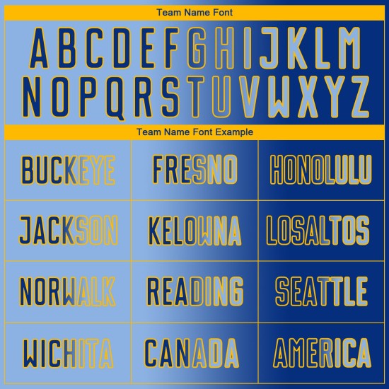 Light Blue-Gold Sublimation Jersey Royal Custom Soccer Uniform Gradient Fashion