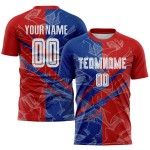 Soccer Uniform Pattern Scratch Graffiti Jersey USA Red-Royal Sublimation Custom