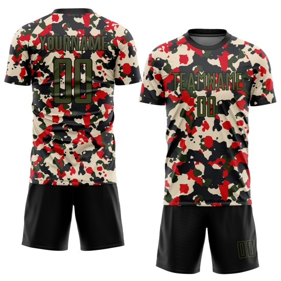 To Olive-Black Jersey Camo Service Sublimation Salute Uniform Soccer Custom