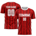 Red Uniform Custom White-Black Jersey Sublimation Soccer Red Uniform Custom White-Black Jersey Sublimation Soccer
