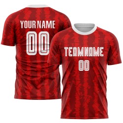 Red Uniform Custom White-Black Jersey Sublimation Soccer