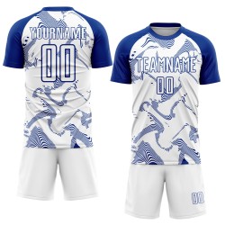 Jersey Soccer Curve White Lines Uniform Custom Sublimation Royal