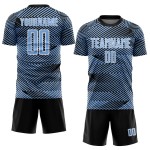 Sublimation Uniform Jersey Light Custom Soccer Blue Black-White Line Sublimation Uniform Jersey Light Custom Soccer Blue Black-White Line
