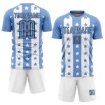 Jersey Black-White Sublimation Uniform Blue And Stripes Stars Soccer Light Custom