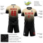 Custom Cream Red-Black Soccer Sublimation Fade Fashion Uniform Jersey Custom Cream Red-Black Soccer Sublimation Fade Fashion Uniform Jersey