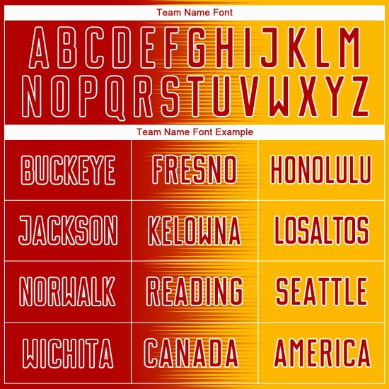 Jersey Line Uniform Custom Soccer Sublimation Red Gold-White Gradient Jersey Line Uniform Custom Soccer Sublimation Red Gold-White Gradient