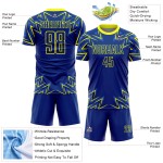 Uniform Soccer Royal Shapes Sublimation Geometric Neon Yellow Custom Jersey Uniform Soccer Royal Shapes Sublimation Geometric Neon Yellow Custom Jersey