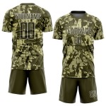 Soccer Camo To Custom Service Salute Uniform Olive-White Sublimation Jersey