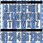 Jersey Black-White Sublimation Uniform Blue And Stripes Stars Soccer Light Custom