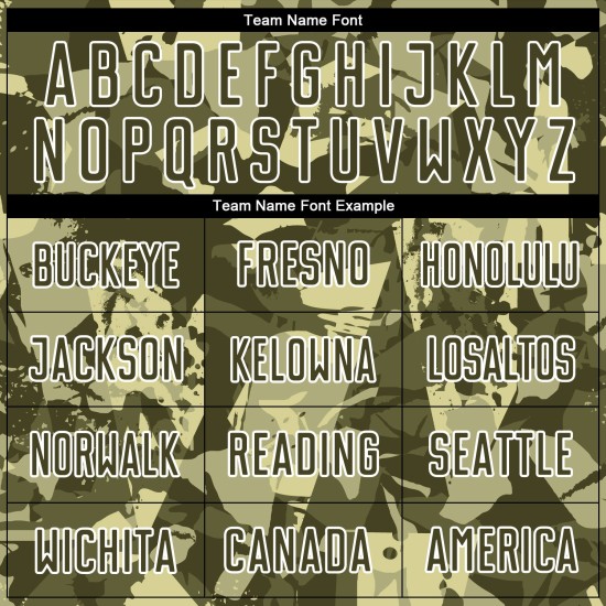 Soccer Camo To Custom Service Salute Uniform Olive-White Sublimation Jersey