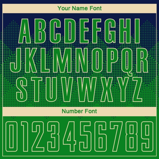 Sublimation Grass Custom Green-Cream Uniform Navy Jersey Soccer