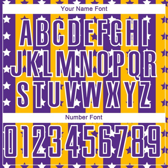 Purple Soccer Stripes Stars Uniform Gold-White Custom Jersey And Sublimation Purple Soccer Stripes Stars Uniform Gold-White Custom Jersey And Sublimation