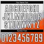 Sublimation Gradient Gray Geometric White Soccer Orange-Black Jersey Custom Uniform Shape