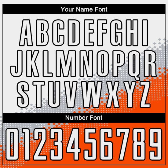 Sublimation Gradient Gray Geometric White Soccer Orange-Black Jersey Custom Uniform Shape