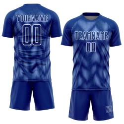 Jersey Custom Royal Light Line Blue-White Uniform Sublimation Soccer