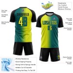 Neon Sublimation Yellow-Black Jersey Custom Gradient Uniform Fashion Soccer Teal Neon Sublimation Yellow-Black Jersey Custom Gradient Uniform Fashion Soccer Teal