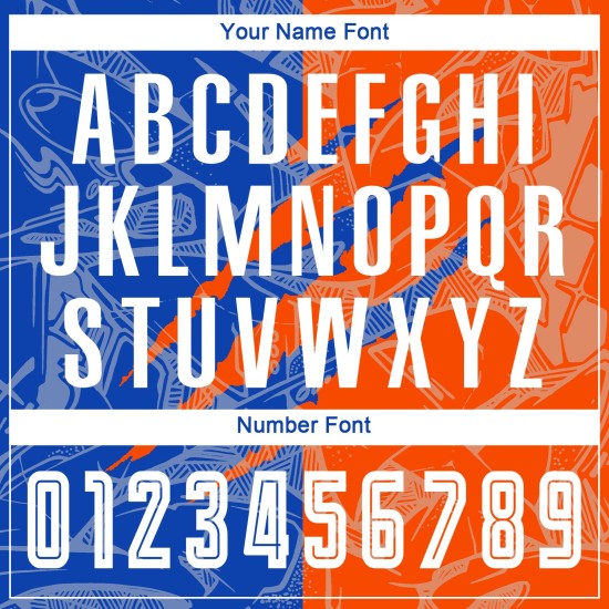 Sublimation Jersey Uniform Graffiti Thunder Custom Soccer Scratch Pattern Blue-Orange Sublimation Jersey Uniform Graffiti Thunder Custom Soccer Scratch Pattern Blue-Orange