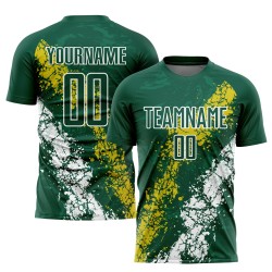 Soccer Custom Yellow-White Green Sublimation Uniform Jersey
