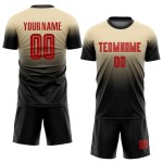 Custom Cream Red-Black Soccer Sublimation Fade Fashion Uniform Jersey Custom Cream Red-Black Soccer Sublimation Fade Fashion Uniform Jersey