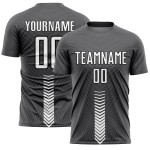 White-Black Soccer Steel Custom Sublimation Gray Shapes Uniform Jersey Arrow White-Black Soccer Steel Custom Sublimation Gray Shapes Uniform Jersey Arrow