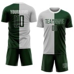 Soccer Split Fashion Green-White Uniform Sublimation Jersey Gray Custom Soccer Split Fashion Green-White Uniform Sublimation Jersey Gray Custom
