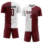 Custom Crimson-Black Fashion Jersey Uniform Soccer Sublimation Split White Custom Crimson-Black Fashion Jersey Uniform Soccer Sublimation Split White