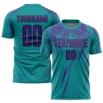 Jersey Custom Teal Sublimation Uniform Purple-Black Soccer