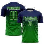 Sublimation Grass Custom Green-Cream Uniform Navy Jersey Soccer