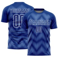 Jersey Custom Royal Light Line Blue-White Uniform Sublimation Soccer
