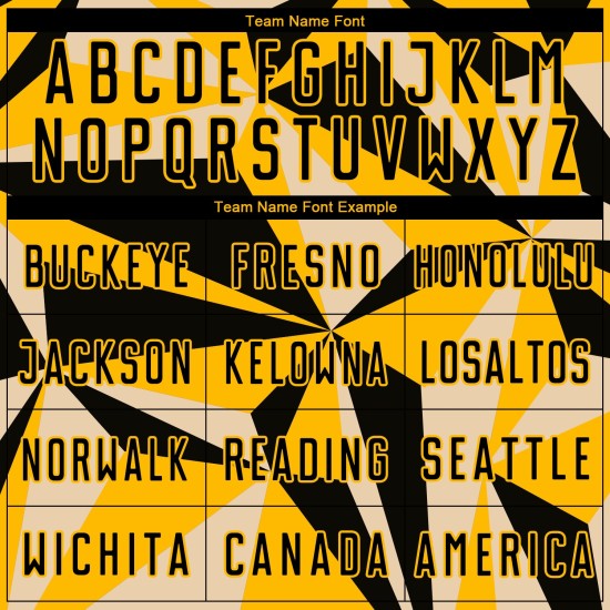 Uniform Geometric Gold Custom Pattern Jersey Sublimation Soccer Black