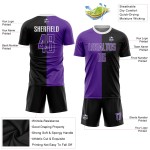 Purple-White Uniform Custom Sublimation Split Jersey Fashion Soccer Black Purple-White Uniform Custom Sublimation Split Jersey Fashion Soccer Black