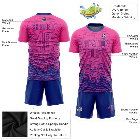 Sublimation Custom Pink Royal Uniform Jersey Soccer