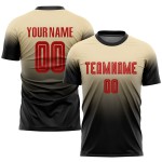 Custom Cream Red-Black Soccer Sublimation Fade Fashion Uniform Jersey Custom Cream Red-Black Soccer Sublimation Fade Fashion Uniform Jersey