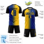 Jersey Fashion Soccer Sublimation Custom Royal Gradient Yellow-Black Uniform Jersey Fashion Soccer Sublimation Custom Royal Gradient Yellow-Black Uniform