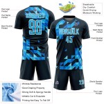 Uniform Shapes Sublimation Geometric Soccer Custom Blue-White Sky Jersey Navy Uniform Shapes Sublimation Geometric Soccer Custom Blue-White Sky Jersey Navy