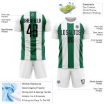 Green Soccer Black-Kelly White Jersey Sublimation Uniform Line Custom Green Soccer Black-Kelly White Jersey Sublimation Uniform Line Custom