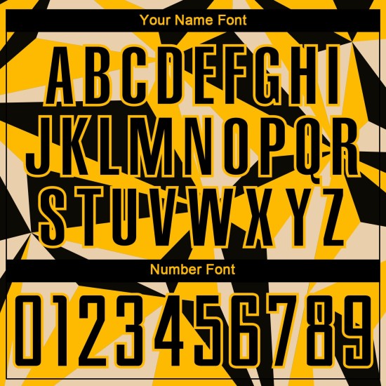 Uniform Geometric Gold Custom Pattern Jersey Sublimation Soccer Black