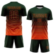 Fashion Custom Sublimation Pinstripe Green Soccer Fade Jersey Uniform Orange Fashion Custom Sublimation Pinstripe Green Soccer Fade Jersey Uniform Orange
