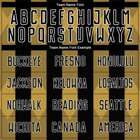 Soccer Old Black Sublimation Jersey Line Custom Gold-White Uniform Soccer Old Black Sublimation Jersey Line Custom Gold-White Uniform