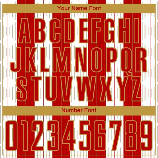 Old Jersey Uniform Gold-White Sublimation Custom Red Line Soccer Old Jersey Uniform Gold-White Sublimation Custom Red Line Soccer