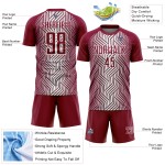 Soccer Uniform Maroon Jersey White Lines Custom Sublimation Soccer Uniform Maroon Jersey White Lines Custom Sublimation