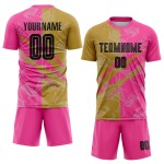 Jersey Graffiti Scratch Gold-Pink Sublimation Uniform Custom Old Black Soccer Pattern