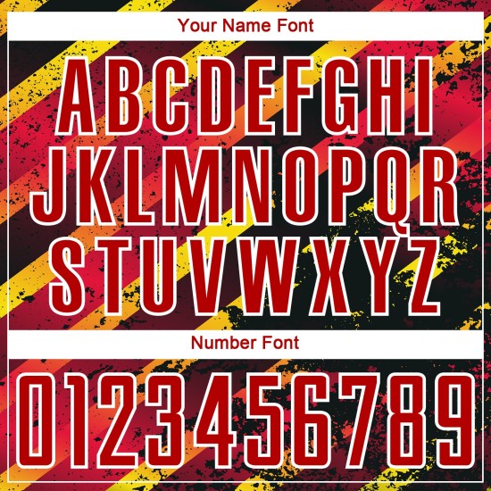 Gold-Black Splash Red Custom Jersey Sublimation Uniform Soccer