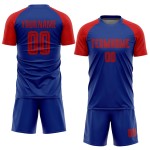 Sublimation Red Uniform Royal Jersey Soccer Custom Sublimation Red Uniform Royal Jersey Soccer Custom