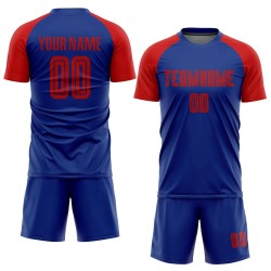 Sublimation Red Uniform Royal Jersey Soccer Custom