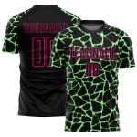 Uniform Soccer Network Black Abstract Sublimation Green-Hot Jersey Pea Pink Custom Splash